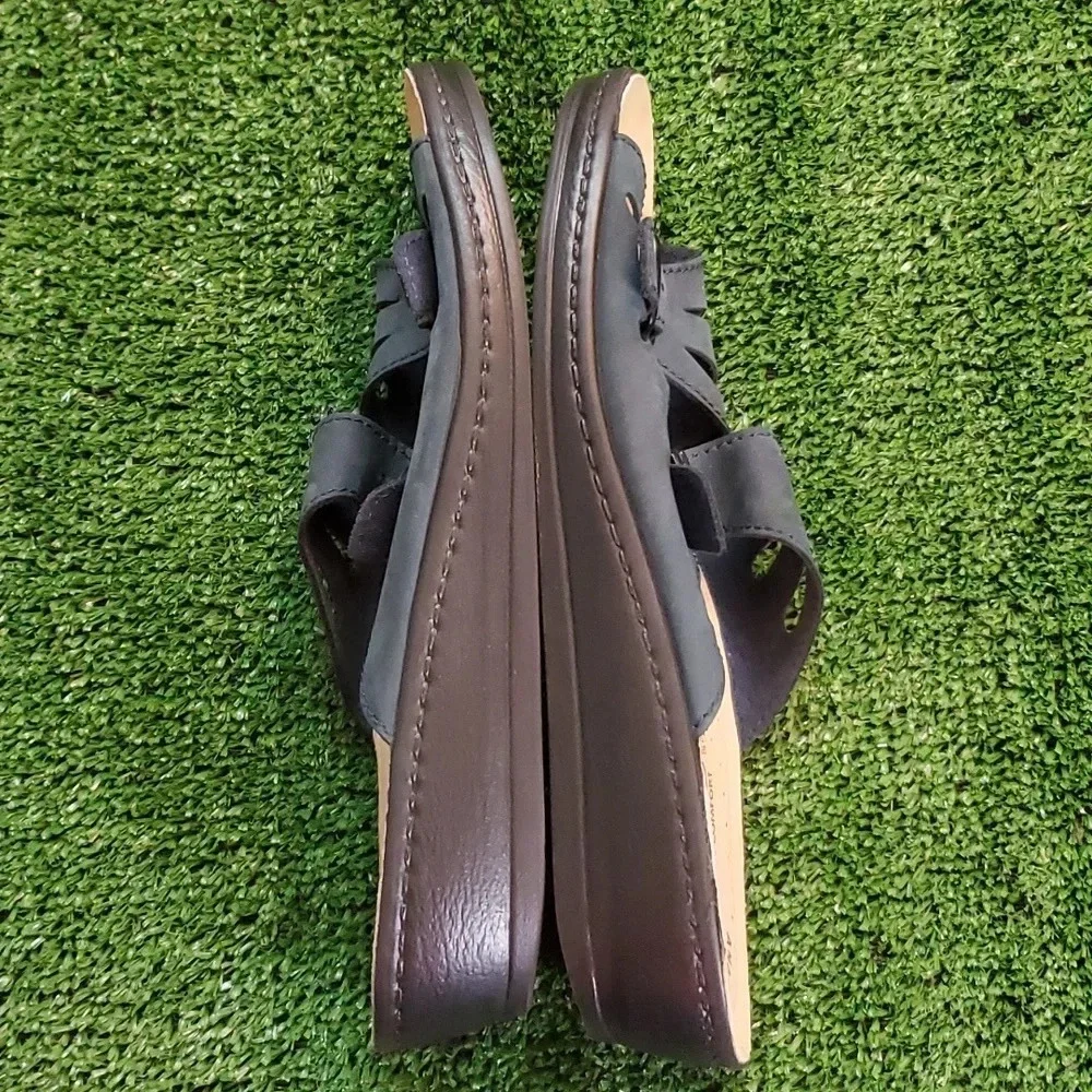 FLY FLOT Genuine Leather Wedge Italian Anti shock Sandals size 42